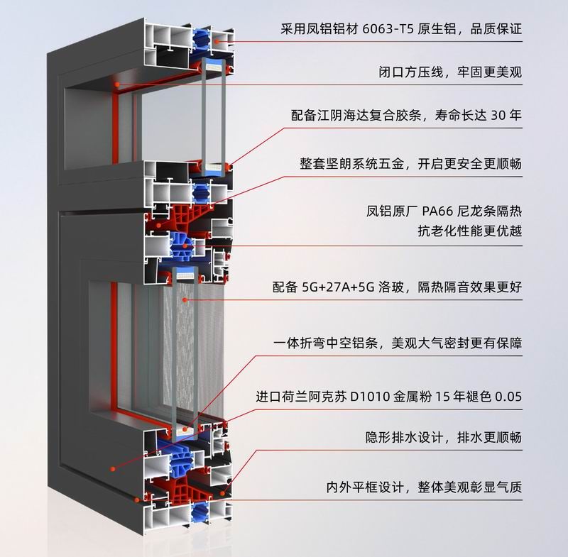 荣耀 112 双内开窗纱一体系统窗